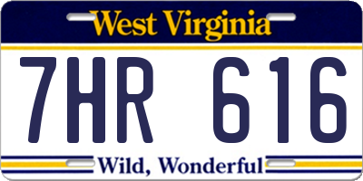 WV license plate 7HR616