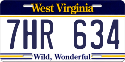 WV license plate 7HR634