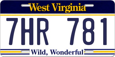 WV license plate 7HR781