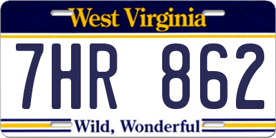 WV license plate 7HR862