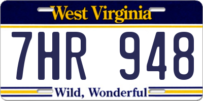WV license plate 7HR948