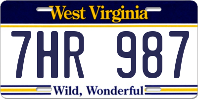 WV license plate 7HR987