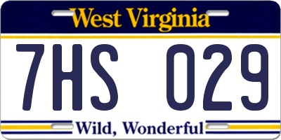WV license plate 7HS029
