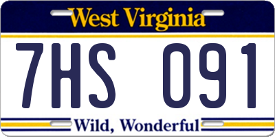 WV license plate 7HS091