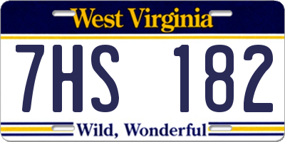 WV license plate 7HS182