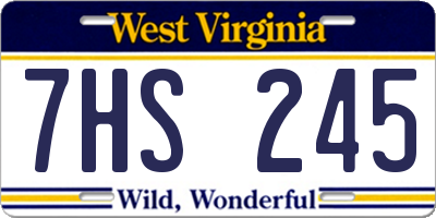 WV license plate 7HS245