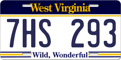 WV license plate 7HS293