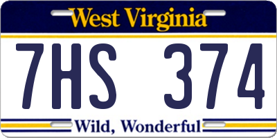 WV license plate 7HS374