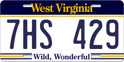 WV license plate 7HS429