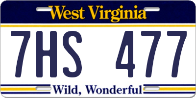 WV license plate 7HS477