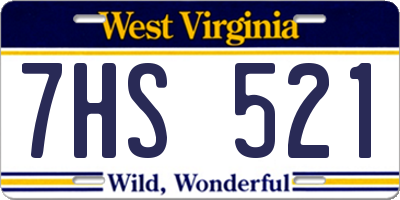 WV license plate 7HS521
