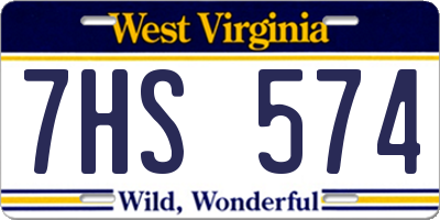 WV license plate 7HS574