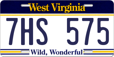 WV license plate 7HS575