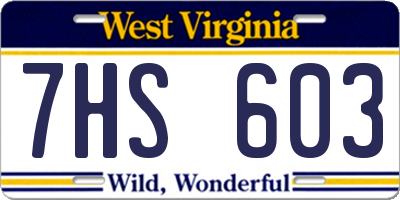 WV license plate 7HS603