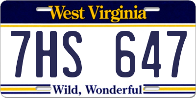 WV license plate 7HS647