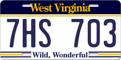 WV license plate 7HS703