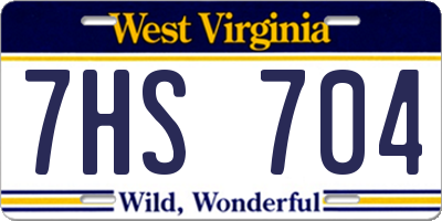 WV license plate 7HS704