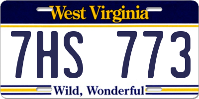 WV license plate 7HS773