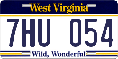 WV license plate 7HU054