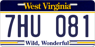 WV license plate 7HU081