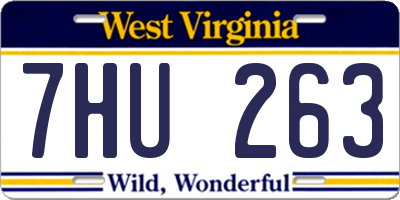 WV license plate 7HU263