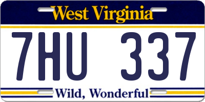 WV license plate 7HU337