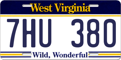 WV license plate 7HU380