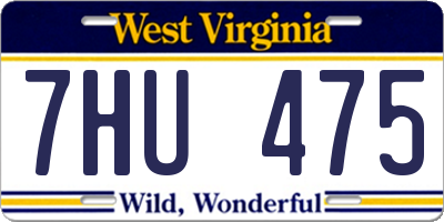 WV license plate 7HU475