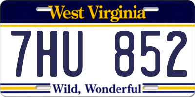 WV license plate 7HU852