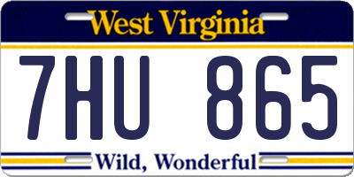 WV license plate 7HU865