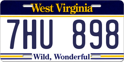 WV license plate 7HU898