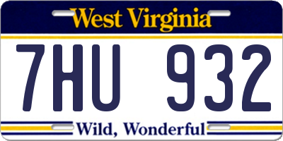 WV license plate 7HU932