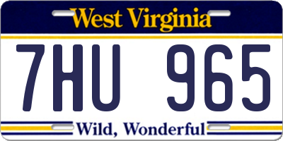 WV license plate 7HU965