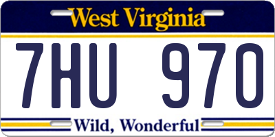 WV license plate 7HU970