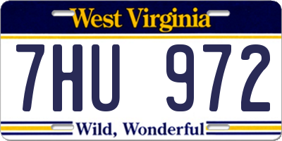 WV license plate 7HU972