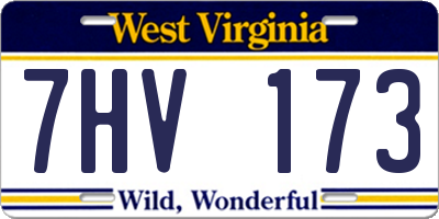 WV license plate 7HV173