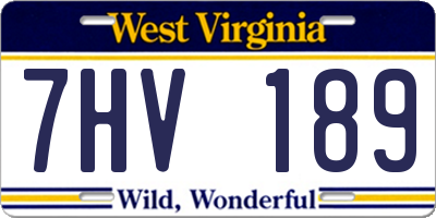 WV license plate 7HV189