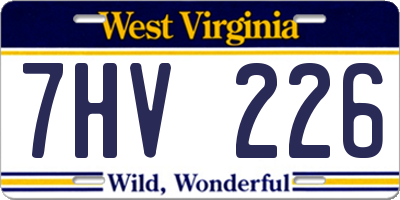 WV license plate 7HV226