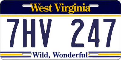 WV license plate 7HV247