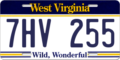 WV license plate 7HV255