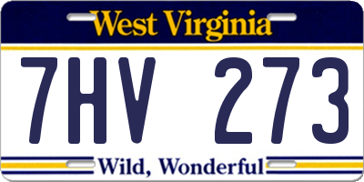 WV license plate 7HV273