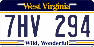 WV license plate 7HV294