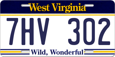 WV license plate 7HV302