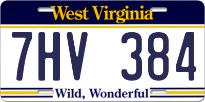 WV license plate 7HV384