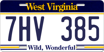 WV license plate 7HV385