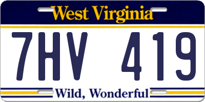 WV license plate 7HV419