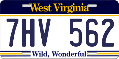 WV license plate 7HV562