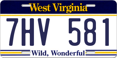 WV license plate 7HV581