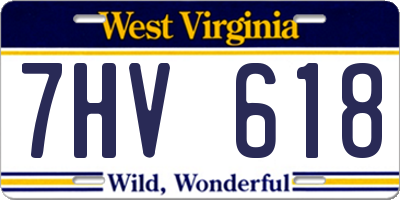 WV license plate 7HV618