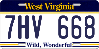 WV license plate 7HV668